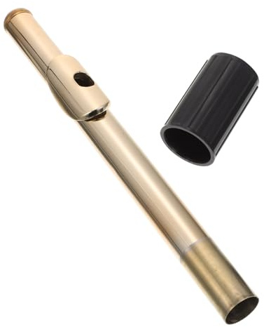Flötenkopfstück 16 Loch aus Weißkupfer für Professionelle Spieler | Metallausführung, Glatte Gratfreie Oberfläche, Goldfarben, für Schüler und Übung, Leicht zu Reinigen