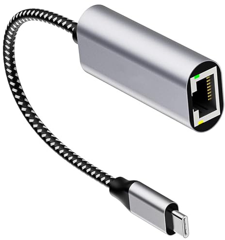 Adaptador Gigabit Ethernet RJ45 tipo C Dongle de red rápida para portátil/PC, conexión a Internet, adaptador de red USB C para juegos