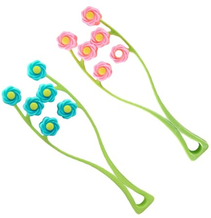 VILLCASE Gesichtsroller 2 Stück Dünn Gesichtsmassagegerät Gesichtskonturen Formen Blumenform Roller Massagegerät Hautpflege Tool Zufällige Farbe