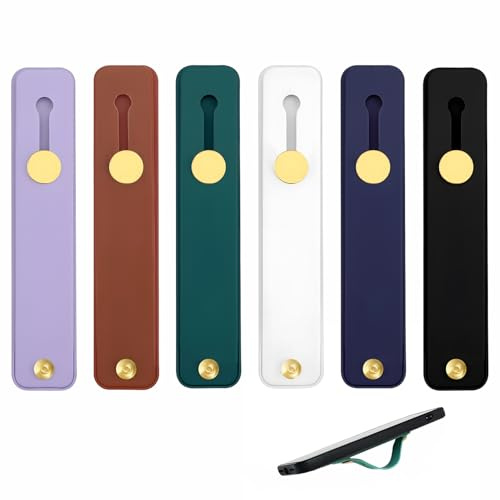 6 Pièces Anneau Téléphone Portable, Titulaire de Téléphone à Boucle de Doigt Sangles en Silicone pour Téléphones Portable Supports de Doigt pour Téléphones Support De Rétractable Reusable Stretching