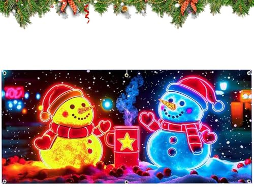 Copertura per porta di Garage di Natale | Grande decorazione esterna con a LED per feste, tela decorativa per garage in inverno e Natale, per decorazione di casa, festa in giardino, parete P