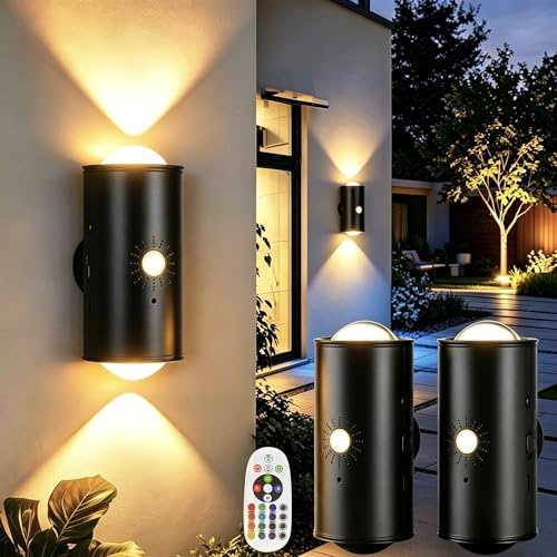 CMANLNYK 2Pcs Motion Sensor Lights Indoor - 2PCS Rechargeable Wall Lights, Magnetic Sensory Light, LED Wireless Wall Lamp, 16 RGB Color Lighting, Suitable for Bedroom Wall-Lights (Black)
