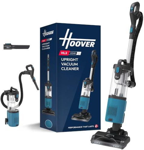 Hoover HL2 Upright Vacuum Cleaner 2-in-1 Lift Away, 850W Motor [HL210HMA] | Corded Bagless 2-in-1 Vacuum Upright & Handheld, 2.5L Large Bin, Anti-twist Hair Wrap, LED Light, Teal Hoover Vacuum