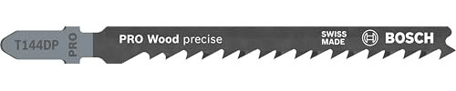 Bosch Professional 5 x Stichsägeblatt T 144 DP Precision for Wood (für weiches Holz, gerader Schnitt, Zubehör Stichsäge) Schwarz 5 - 50 mm