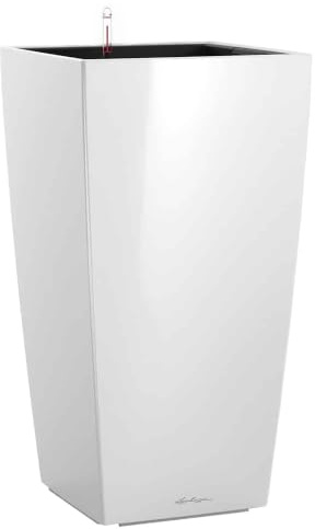 Lechuza-Gefäß mit Bewässerungssystem Cubico Premium 22 weiß Hochglanz | 18460
