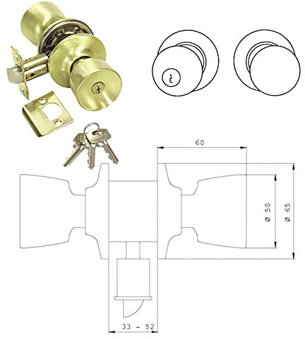 Tesa Assa Abloy 3502U0CM Juego De Pomos TULIPA Para Puertas Cromo Mate Función 02 TULIPA