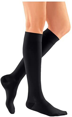 medi mJ-1 cato Kompressions-Kniestrümpfe mit Schachbrettmuster 80 DEN - Länge L2 - Jet Black - Größe L+ - For Men