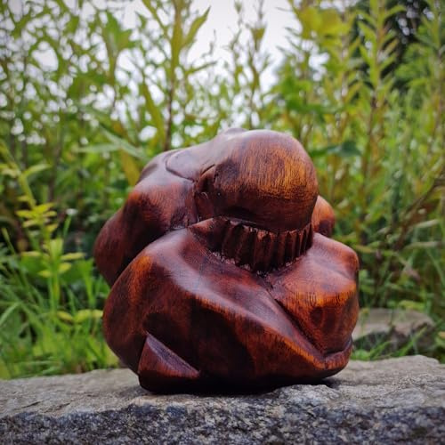 Budawi® Handgefertigte Yogiman Orang Malu Skulptur Holz Figur Skulptur Meditation Yogi aus Bali
