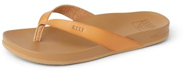 Reef Cushion Court Womens Flip Flop, Molded Cushion Footbed, Arch Support, Natural, 10