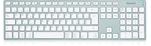Hamlet XKKITA-MCBT tastiera Universale Bluetooth Italiano Argento, Bianco