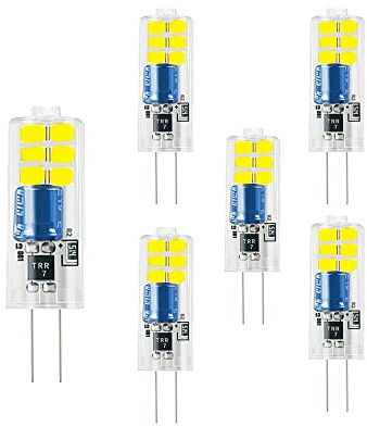 BANGSHUO G4 LED Lampen 2W 6er Pack, LED Birnen Kaltweiß 6000K 200LM AC220-240V Leuchtmittel G4 Birne Nicht Dimmbar