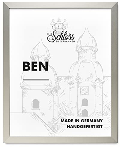 Schloss BILDERRAHMEN Ben 59,4x84 cm DIN A1, Dekor Alu gebürstet