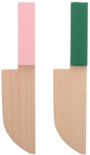 Hemoton Kids Wooden Knife Set for Pretend Play Realistic Fruit Cutting Toy with Safe Wooden Knives Ideal for Children S Kitchen Role Play and Learning