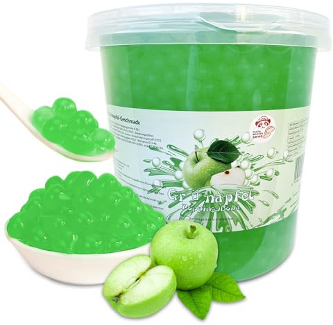 3KG Bubble Tea Perlen Apfel - Bubbletea Boba Perlen Set -Super Ideen zum selber machen und fantastische Boba Partys