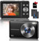 Appareil Photo Numérique Compact - 1080P HD 44MP Caméra avec Carte 32Go, 2,4 LCD Rechargeables avec 16X Digital Zoom pour Enfant, Adolescent, Étudiant, Adulte, Débutant (Noir)