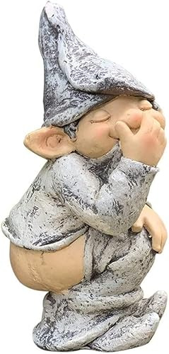 Geschenkehöhle Gartenzwerg Lustige Figur mit Po für außen Gartendeko Zwerg mit nacktem Popo Dekoration für den Garten Gartenskulptur Outdoor Statue