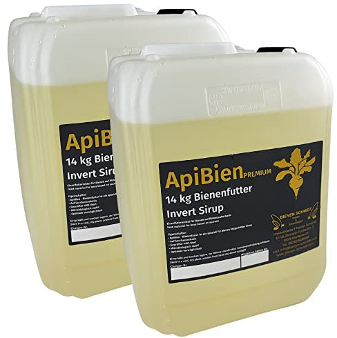 2x APIBIEN Premium Bienenfutter Invert Sirup 14 kg flüssig im Kanister Rübenzuckerbasis