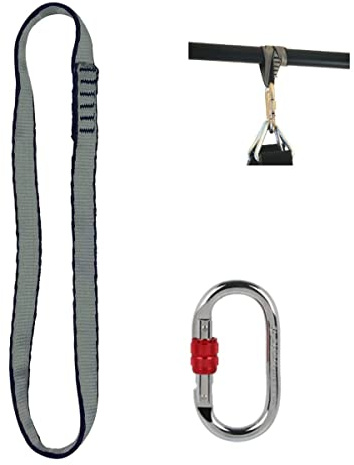 HOUSON Heavy Duty Boxsack Gurte, Taschen-Aufhänger Heavy Bag Hanging Strap Mit Haken Karabiner für Turnstange & Klimmzugstange (25KN Karabinerhaken)