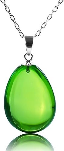 Amberistan Bernstein-Anhänger-Halskette mit 46 cm – 925er Sterlingsilber-Kette, Blau – Rot – Grün Farboptionen – Bernstein-Halskette für Frauen, Bernstein-Schmuck, 100 % echt, handgefertigt aus Bernstein