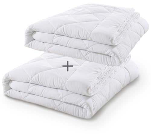 DALINA Textil - Edredón de Fibra Duo 4 Estaciones 170 + 260 gr -Edredón Relleno Nórdico Cama 135, 220 x 220 cm- Suave, Transpirable, 100% Poliester