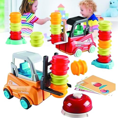 Fadaing Engineer Forklift Trasporto Game, Ingegnere Carrello elevatore Gioco di Trasporto, Bambini Ingegneria Truck Carrello elevatore Pressa Pala Giocattolo Auto Tuta Istruzione Accatastamento