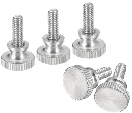 QUARKZMAN M4x10mm Rändelschraube, 5 Stück 304 Edelstahl flache gerändelte Kopf Daumenschrauben Bolzen mit Schultergriff Knöpfen Befestigungselemente