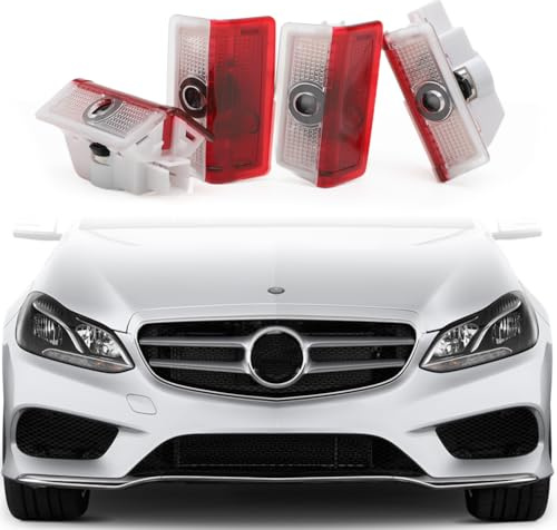 4pcs Compatible with LED Projector for Car Door Mercedes Benz, Chassis Lighting, Car Lighting, Welcome Door Lighting, Logo Projector, Accessories for A B C E M G AMG er