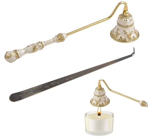 WANDIC Kerzenlöscher-Set im Vintage-Stil, 1 Kerzenlöscher, 1 Kerzendochtlöffel, Löschhaken, Kerzendocht, Zubehör, Kerzenlöffel, Zubehör