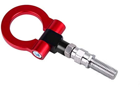 AbschleppöSe,Auto Abschlepphaken Aluminium-Abschlepphaken-Ring-Kit Universal-Anhängerhaken Eye Towing Buntes Passend Für Die Meisten BYD (Color : Red)