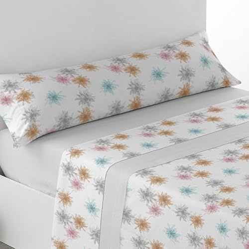 Rufino Díaz Juego Sábanas 3 Piezas Verano Izana (Gris - 135 cm) - Taco Extra Suave para Adultos e Infantil - Sensación acogedora y de Confort