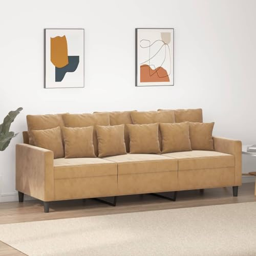 Willood 3-Sitzer-Sofa Braun 180 cm Samt