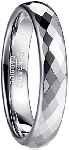 083BASE Ringe Damen/Herren Silber 2mm breit Kuppelform und Comfort Fit Design Stein Unisex Wolfram Ringe für