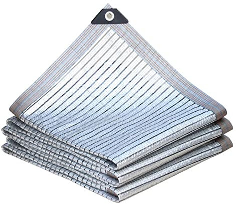 Aluminet Bâche d'ombrage 75 % en maille avec œillets pour serre - Housse durable pour plantes d'ombrage - 3 x 6 m - Argenté