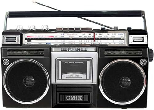 Boombox portátil con reproductor de CD y casete, radio DAB - Bluetooth - Grabación USB - Radio FM y DAB+ - Ideal para reuniones familiares y viajes - Altavoces