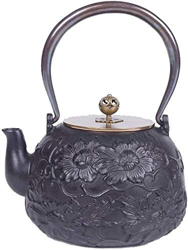 MGEMJMJ Tetera De Hierro Fundido Holandés Antiguo, Artesanía De Esmalte Tetal De Té De Hierro Fundido Japonés, Interior con Recubrimiento De Esmalte 1200 Ml