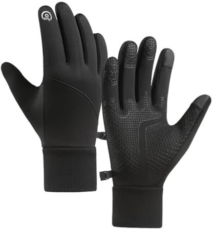 iSpchen Fahrrad Handschuh Herren, Winterhandschuhe Wasserabweisende Touchscreenhandschuhe, Winddichte Laufhandschuhe rutschfeste Winterhandschuhe Fahrrad Sporthandschuhe für Radfahren Laufen Wandern