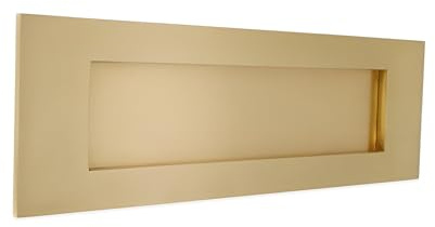 Infinity Decor Satin Brass Victorian Style 12” 300mm Solid Brass Sprung Letter Box Postal Plate for Interior and Exterior Doors