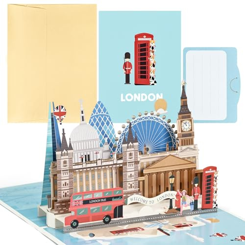 joyoldelf Biglietto Pop-Up Di Londra, Biglietto Regalo 3d, Per Viaggi in Inghilterra O Luna Di Miele, Buono Regalo Di Compleanno, Biglietto Di Auguri Per Le Vacanze，Biglietto Viaggio Sorpresa