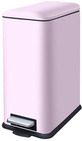 JM ·YIPENG Mülleimer Küche, Schmaler Abfalleimer mit Deckel, Rosa Mülleimer | 30 Liter, Küchenmülleimer mit Softclose-Deckel, Rechteckiger Abfalleimer mit Inneneimer, Treteimer für Küche, Bad und Büro