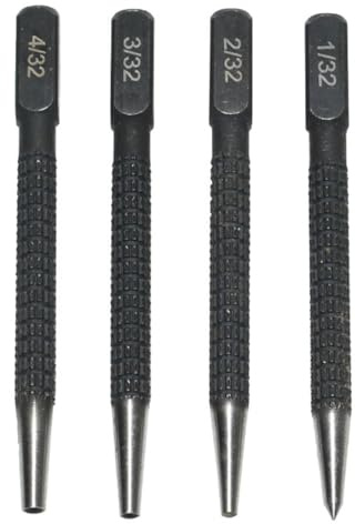 4pcs Portable Positioning Punch Set,Automatic Centre Punch, Portable Positioning Set for Perfect for Metalworking Woodworking Projects Drilling and Marking 1/32