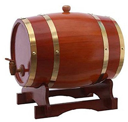 Barril de Roble de 3 litros para almacenar vinos y licores, Soporte de Madera Ideal para añejar y exhibir.