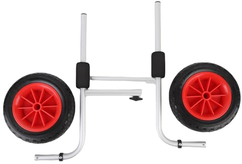 CFTGIW Carro de Kayak con Ruedas Sólidas de 10 Pulgadas Ancho Ajustable Ancho de Servicio Pesado Canoa Plegable Transporte de Remolque de Bote