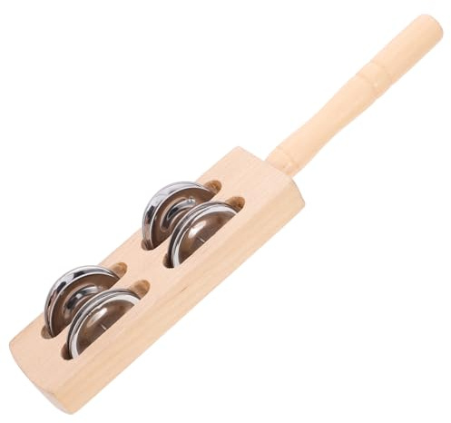 UPKOCH Holz Schlaginstrument für Kleinkinder Vielfältiges Musikinstrument mit Schellen Hand Augen Koordination für Geburtstagsfeiern und Langlebig und