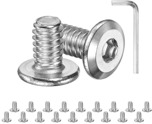 M METERXITY 20-Pack Flat Head Socket Cap Screws with Hex Key 1/4-20x3/8 | 304 Stainless Steel, Hex Drive Fastener Kit, for Machine, Furniture, Automobile, Marine, Full Thread UNC Hexagon Bolts