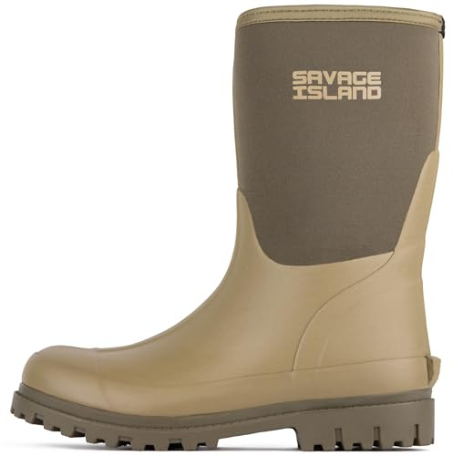 Savage Island Bottes courtes en néoprène isolées en caoutchouc pour femmes, imperméables et chaudes, entièrement doublées, Vert, 40 EU