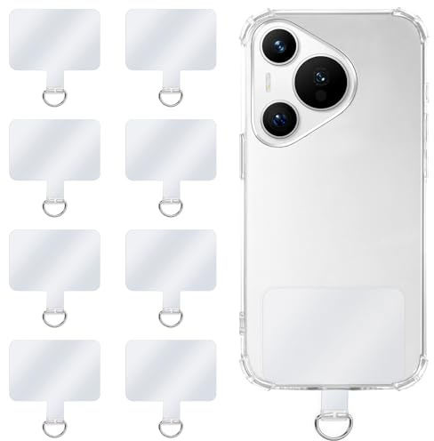 KALIONE 8Pcs Universal Phone Tether Tabs Lanyard Tab, Clear Phone Strap Tether Tab Patches Cell Phones Case Patch Pad Safety Drop Protection
