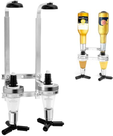 BNGXR Distributeur d'alcool à Double Tête, Doseur Bouteille Distributeur Porte-Bouteille Mural d'alcool Alliage Daluminium Idéal pour Les Bars, Restaurants, Hôtels et Autres Lieux d'affaires