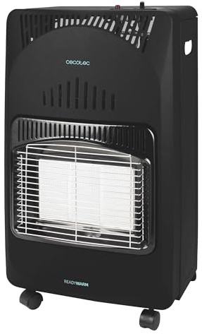 Cecotec Estufa de Gas Butano Plegable Ready Warm 4200 Slim Fold. 4200W, 3 Niveles de Potencia, Triple Sistema de Seguridad, Bombonas de Gas de hasta 15Kg, 4 Ruedas