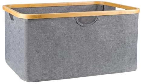Foldable Laundry Basket Dark Grey 40L Storage Basket Folding Space Saving Laundry for Clothes & Linen Foldable Wash Clothes Storage for Wet & Dry Laundry (54x40x26.5)