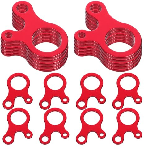Cabilock 18 Pollici Regolatori Tiranti in Lega di Alluminio Rosso per Campeggio Tenditori Corda con Antivento per Tende Outdoor Regolazione Rapida e Stabile per Escursioni e Picnic